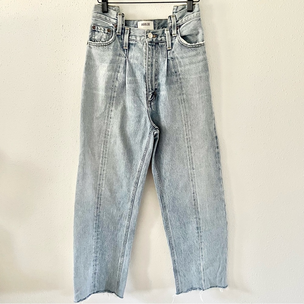 AGOLDE Women's Size 24 Pieced Angled Straight Leg Denim Jeans High Rise Matrix - Picture 5 of 14